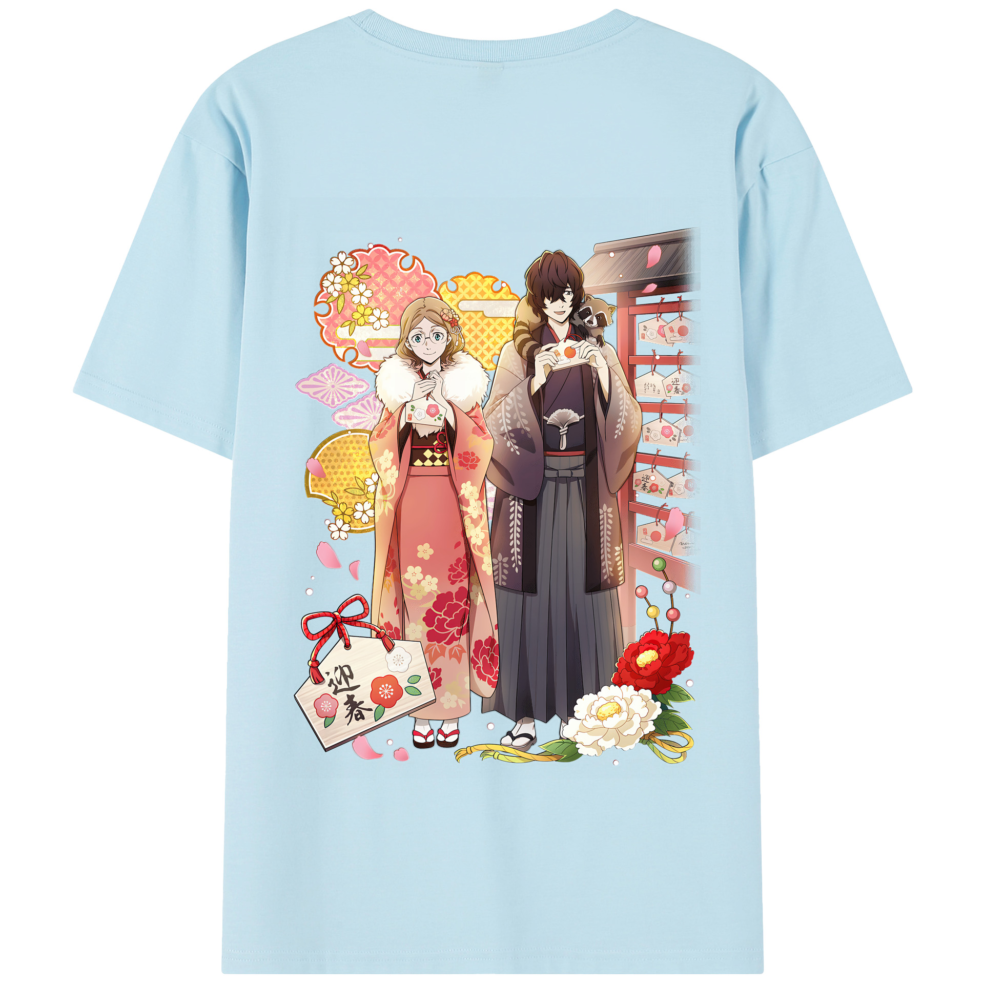 （画像用） 文豪ストレイドッグス Bungo Stray Dogs 綿100％半袖Tシャツ（背面プリント）